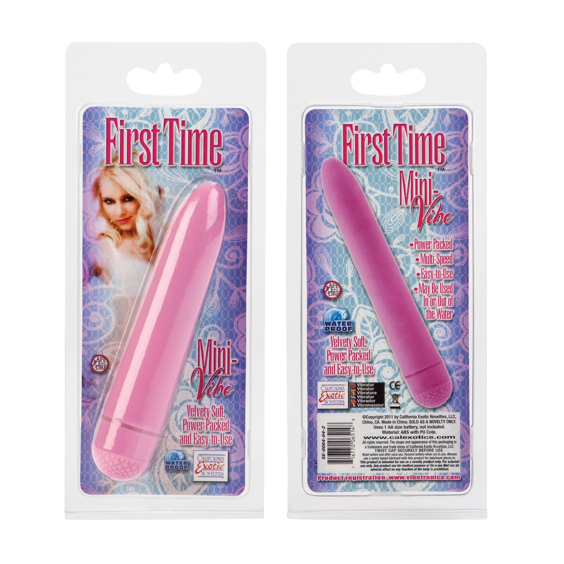 CalExotics First Time Mini Vibe - Multi-Speed Waterproof Vibrator - Pink