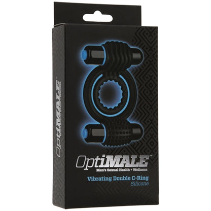 Doc Johnson Optimale Vibrating Double C Ring - Black - Dual Stimulation