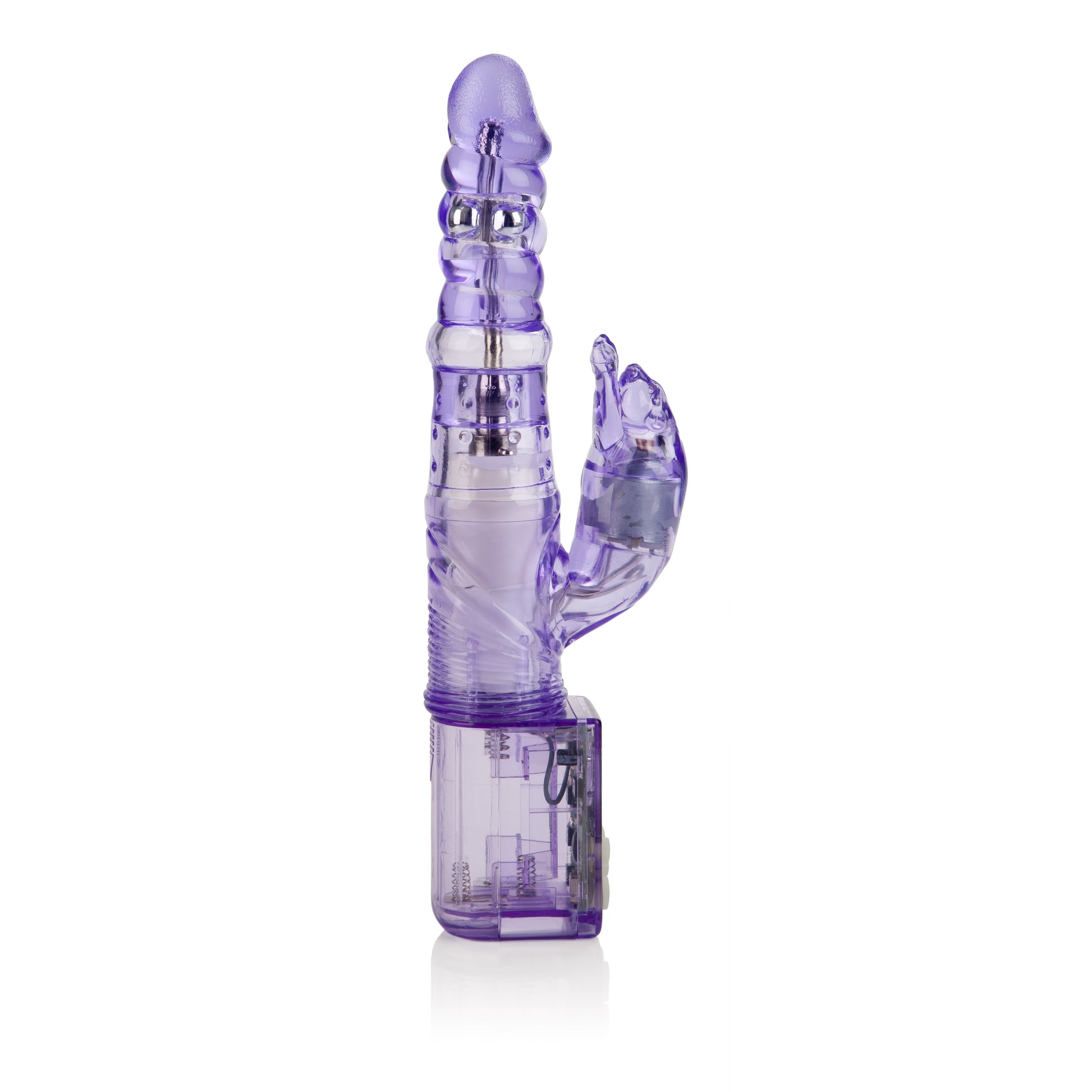 CalExotics Thrusting Panther Vibrator with Clitoral Teaser and Rotating Beads – Purple