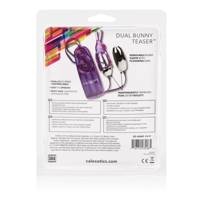 CalExotics Dual Bunny Teaser – Purple – Multi-Speed Bullet Vibrator