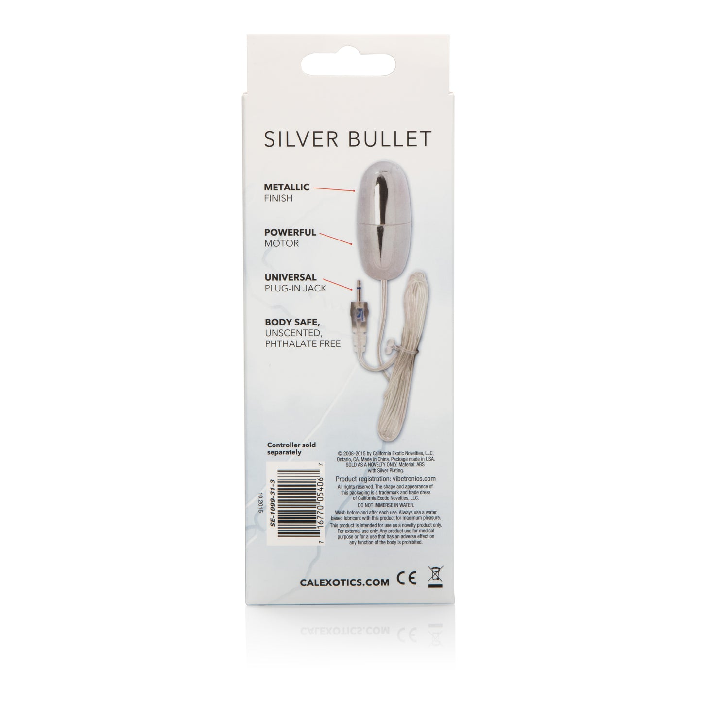 CalExotics Sterling Collection Silver Bullet – Vibrating Stimulator – Silver