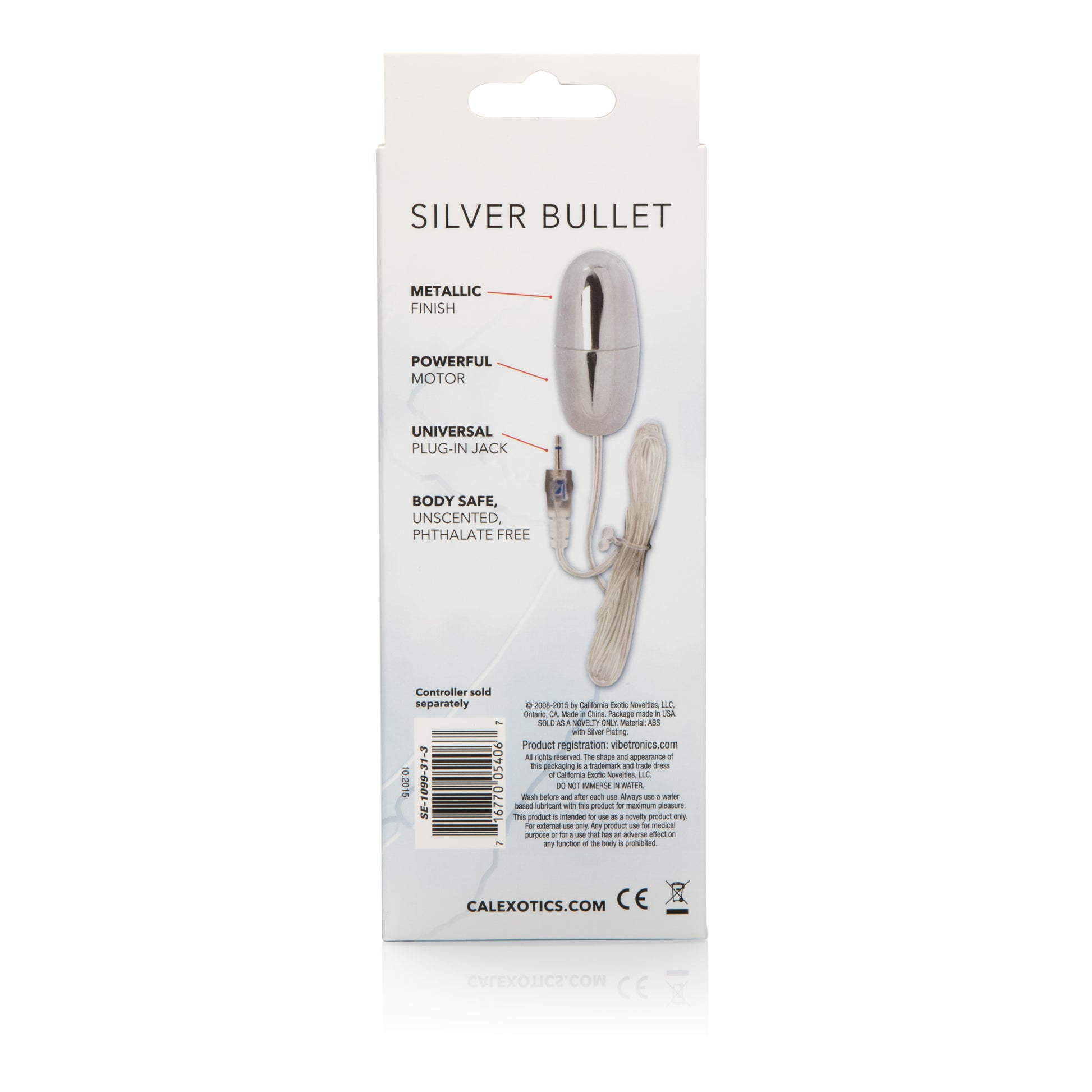 CalExotics Sterling Collection Silver Bullet – Vibrating Stimulator – Silver
