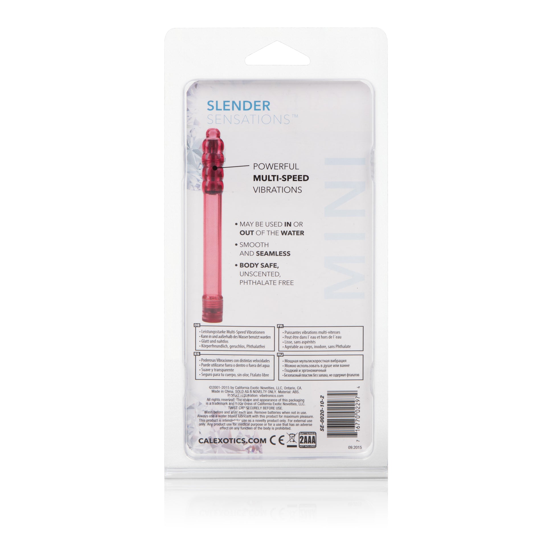 CalExotics Slender Sensations Vibrating Massager – Red – Multi-Speed