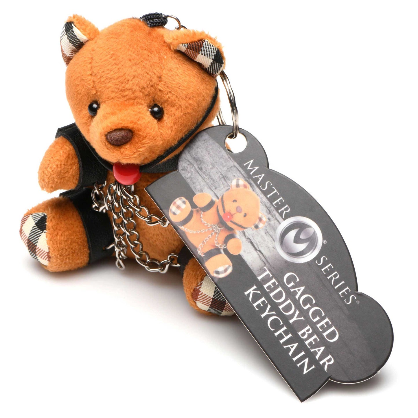 Gagged Teddy Bear Keychain – Fun Gag Gift – Burnt Orange