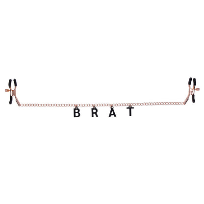 Brat Charmed Nipple Clamps - Rose Gold - Adjustable Tension with Charms