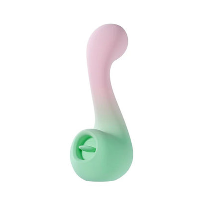 Blush Melody Dual-Ended Vibrator with 7 Vibrations and 7 Tongue Fluttering Sensations - Multi
