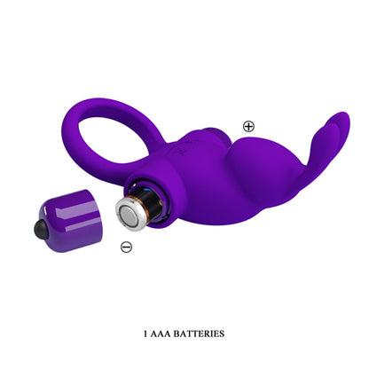Pretty Love Vibrant Penis Ring I - Purple - Vibrating Silicone Ring with 10 Functions