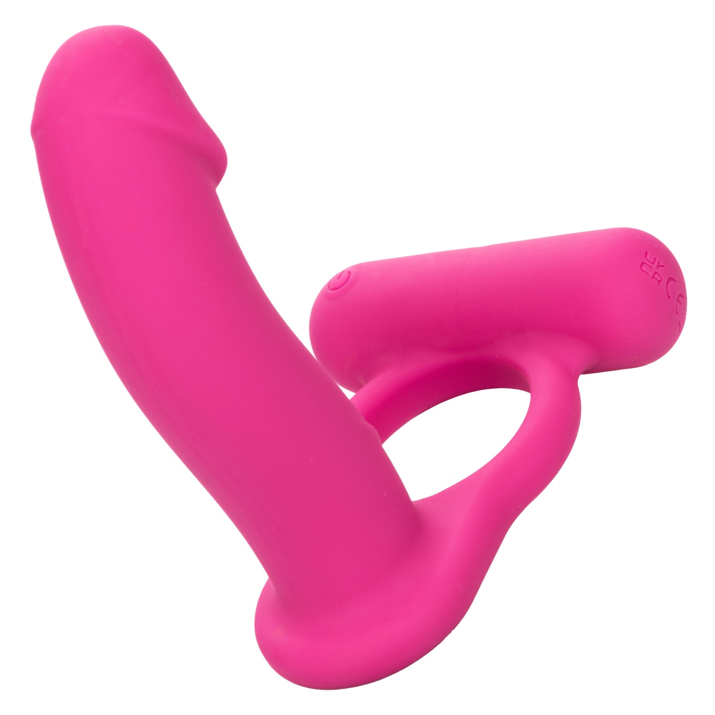 CalExotics Silicone Rechargeable Double Diver - Pink - Multi-Function Vibrating Cock Ring
