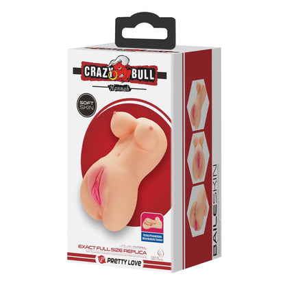 Pretty Love Hannah Realistic Vagina Masturbator - Beige, Double Entrance