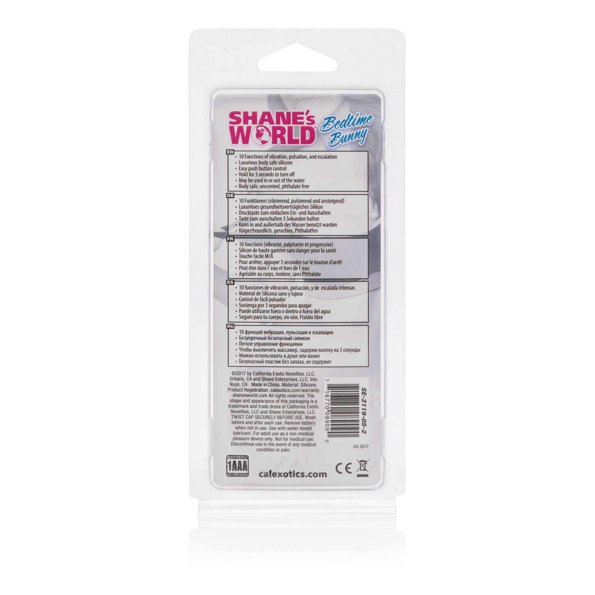 CalExotics Shane's World Bedtime Bunny Vibrator – Pink – Multi-Function and Waterproof
