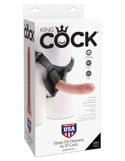 Pipedream King Cock Strap-On Harness with 8 Inch Cock - Flesh