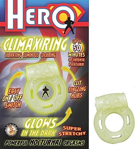 Nasstoys Hero Climax Ring - Glow in the Dark Vibrating Climax Ring - Yellow