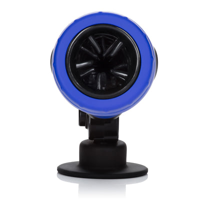 Apollo Hydro Power Stroker – Blue – Vibrating Stroker with Suction Cup Base