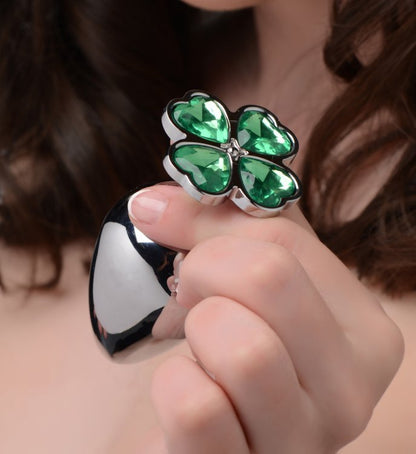 Lucky Clover Gem Anal Plug - Small - Nickel-Free Aluminum Alloy - Multi Color