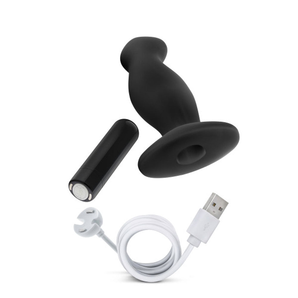 Anal Adventures Platinum Silicone Vibrating Prostate Massager 02 – Black
