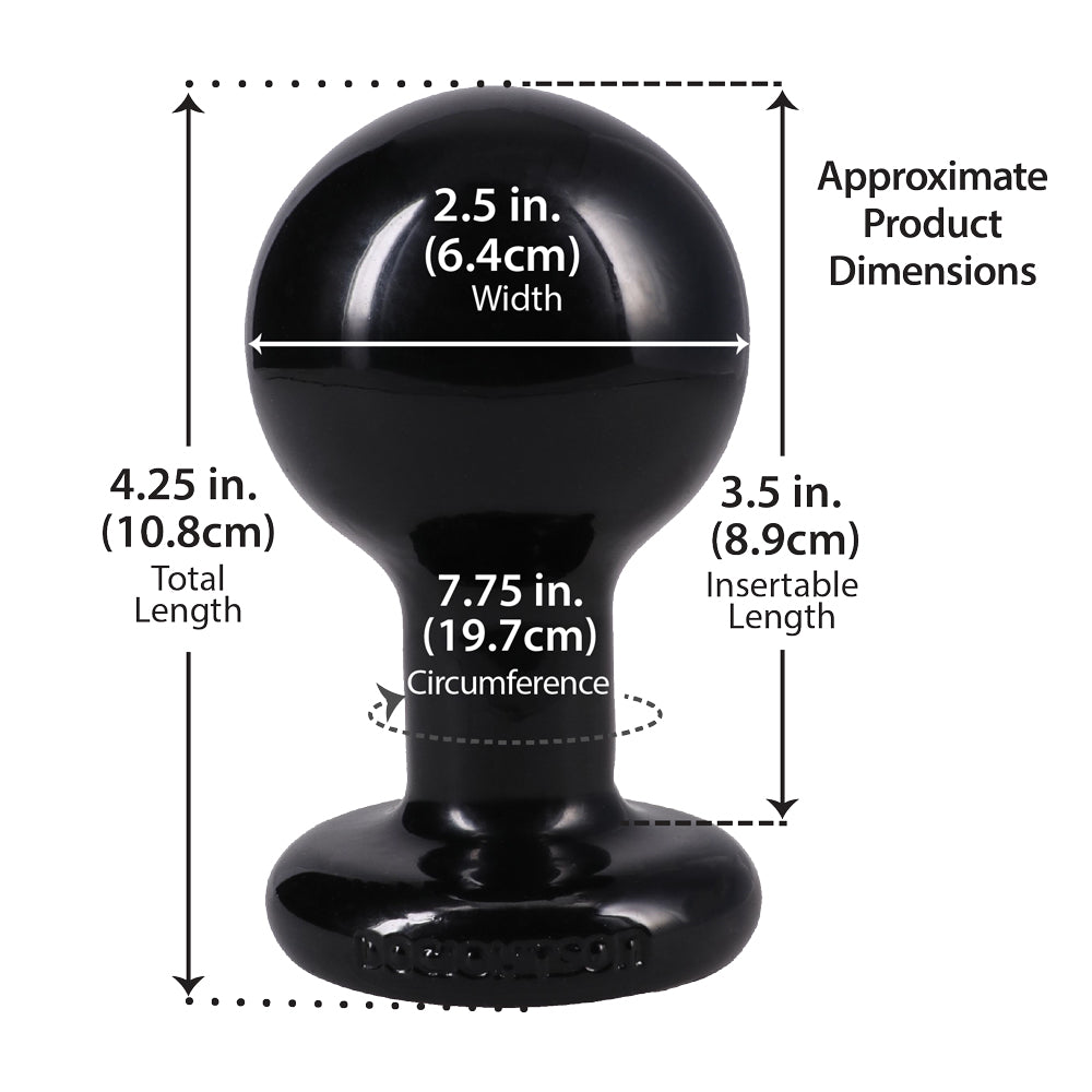 Doc Johnson Round Medium Butt Plug, Phthalate-Free, Black