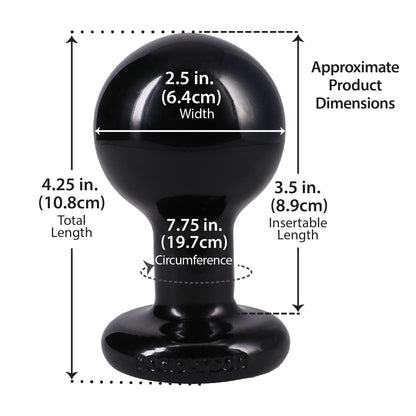 Doc Johnson Round Medium Butt Plug, Phthalate-Free, Black