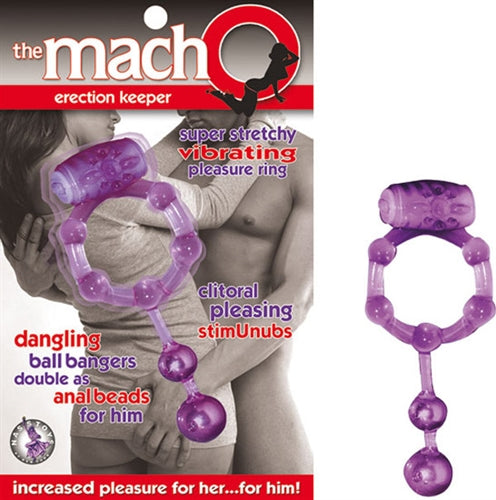 Nasstoys Macho Erection Keeper – Stretchy Jelly Cock Ring with Clitoral Stimulation – Purple