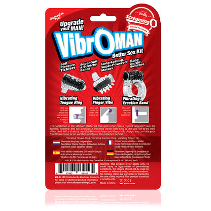 Screaming O Vibro Man Vibrating Starter Kit for Couples - Black