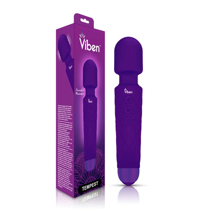 Viben Tempest Wand Massager - Powerful Personal Massager with 8 Speeds and 20 Vibration Patterns - Violet