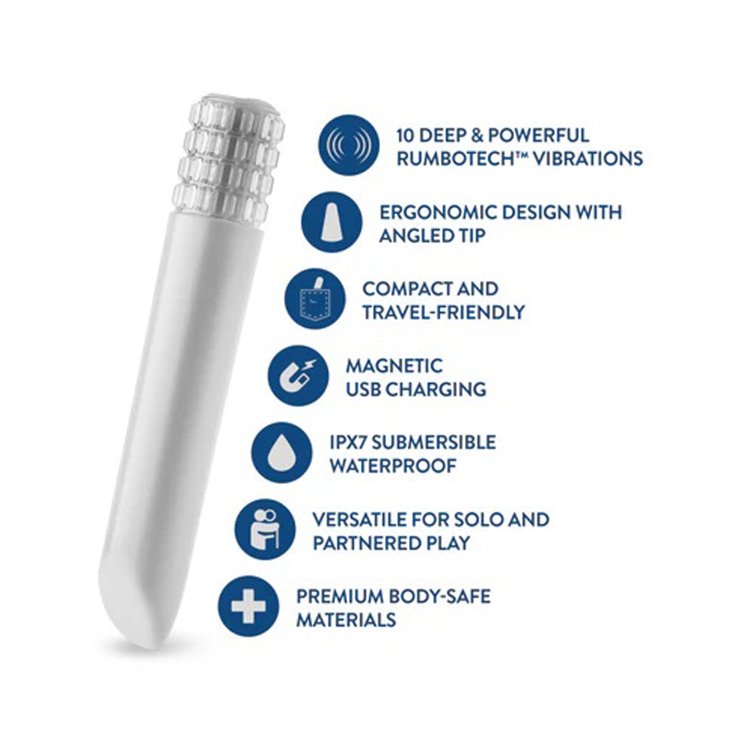 Oh My Gem Bold Vibe – Diamond – Multi-Function Rechargeable Vibrator – White