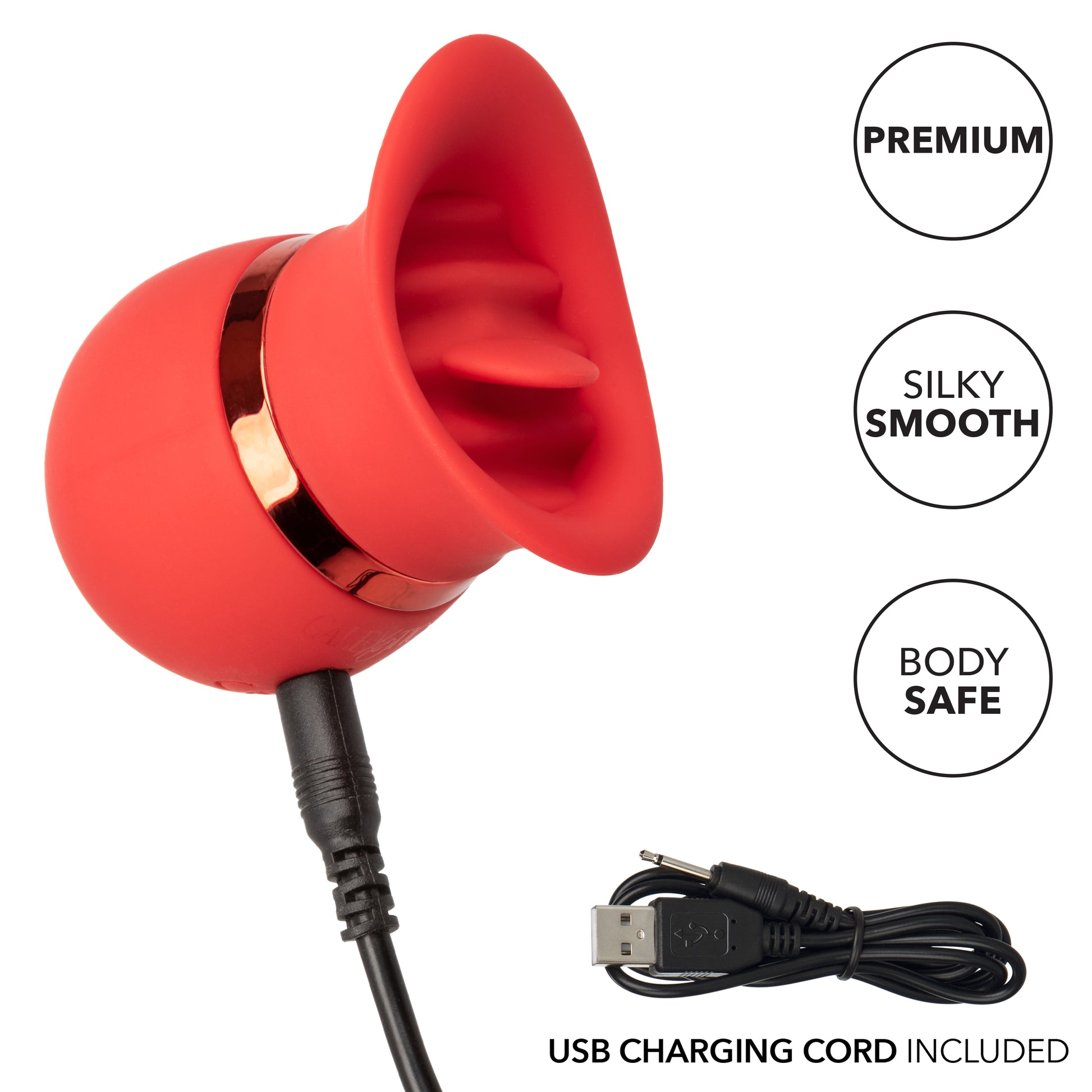 CalExotics French Kiss Sweet Talker Mini Massager with 12 Functions - Red