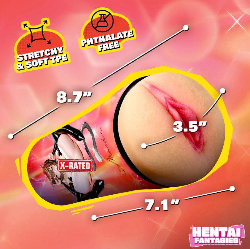 XR Brands Hentai Fantasies Mochi the Cat Girl TPE Pussy Masturbator – Beige