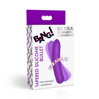 XR Brands Tapered Flexible Silicone Bullet Vibrator – Purple