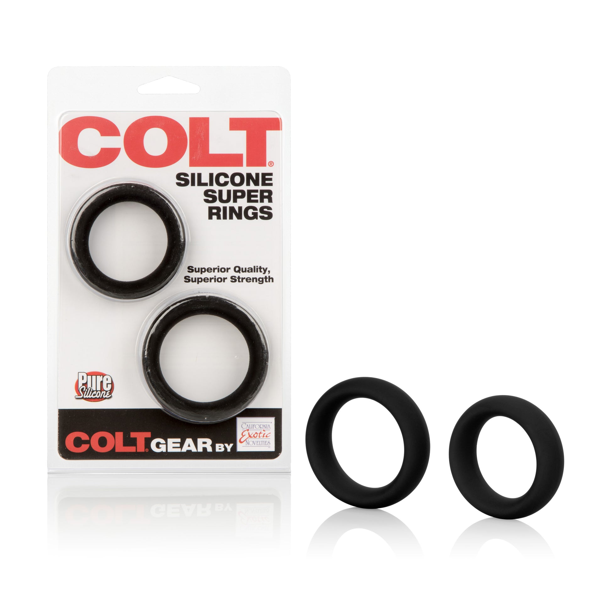 CalExotics Colt Silicone Super Rings - Extra Stretchy Silicone Rings - Black