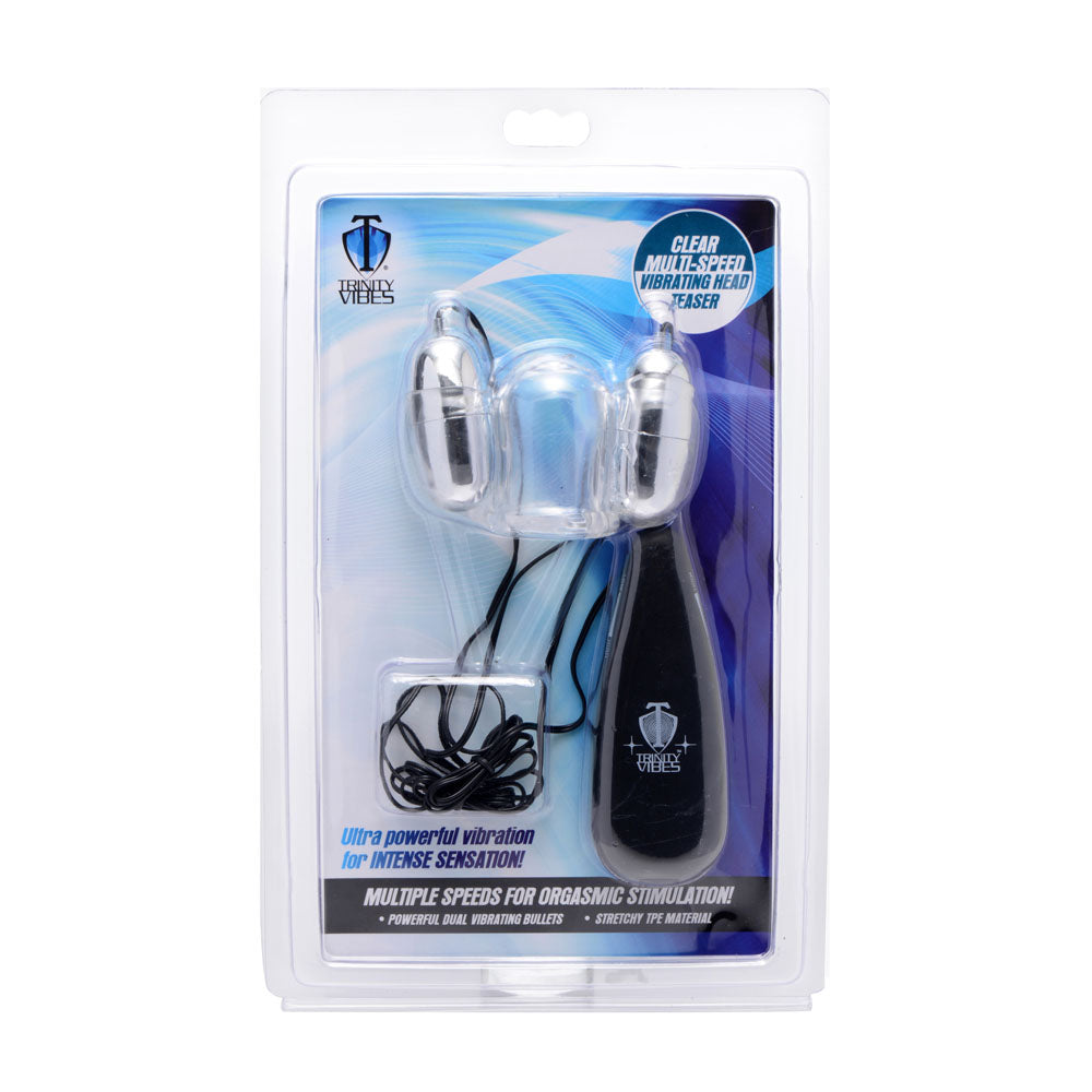 XR Brands Clear Multi-Speed Vibrating Head Teaser with Wired Remote