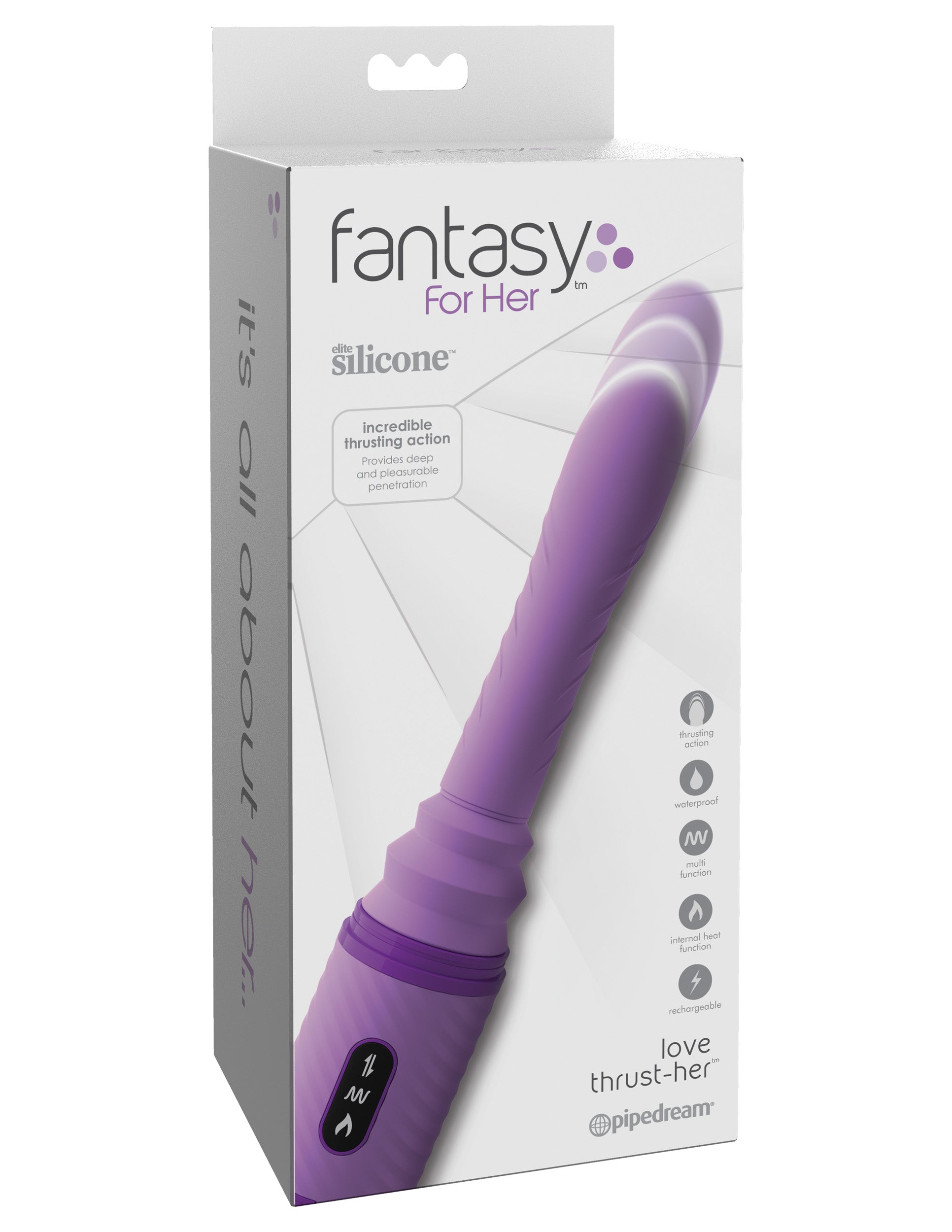 Pipedream Fantasy for Her Love Thrust-Her Thrusting Warming Vibrator - Purple
