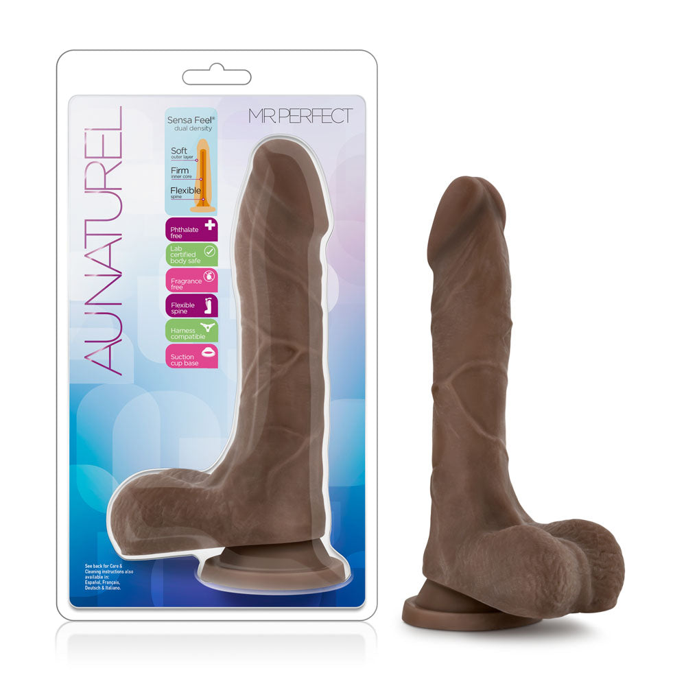 Au Naturel Mister Perfect Chocolate - Realistic Suction Cup Dildo