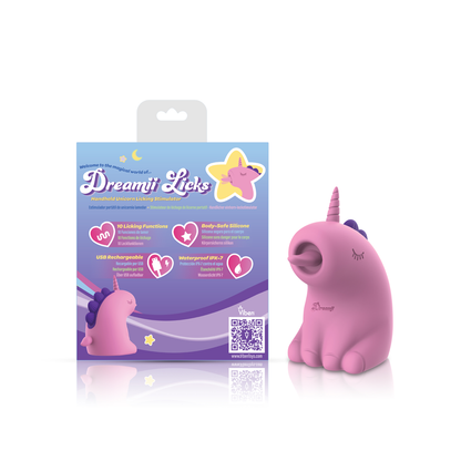 Dreamii Licks Licking Unicorn Stimulator - Multi-Speed Handheld Vibrator - Mystical Pink