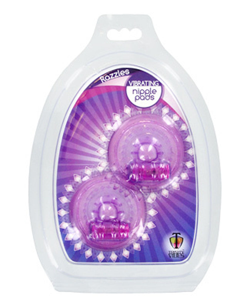 Razzles Vibrating Nipple Pads - Purple - Vibrating Pasties