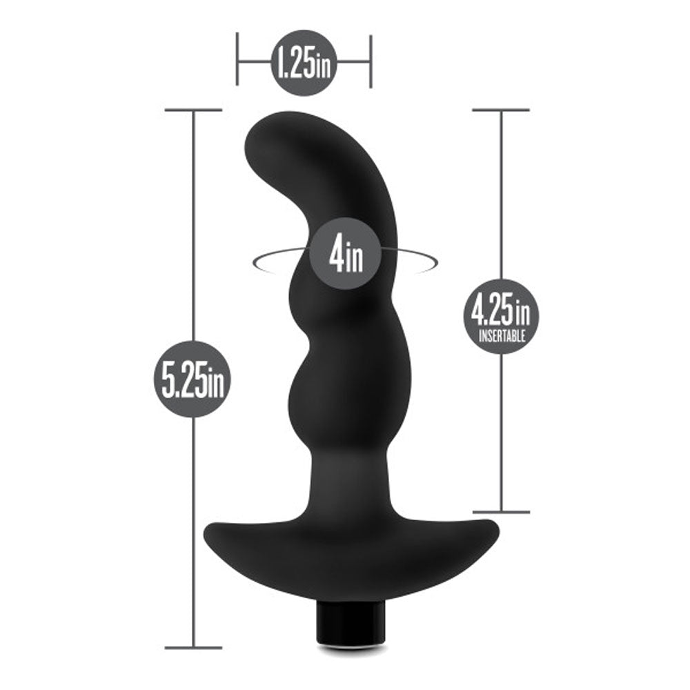 Anal Adventures Platinum Silicone Vibrating Prostate Massager 03 - Black