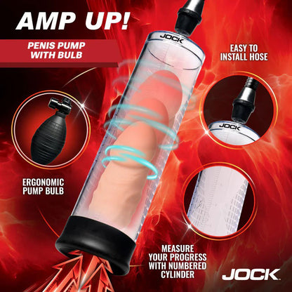 Curve Toys Amp Up Penis Pump - Clear - Graduated Cylinder for Measurement