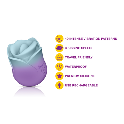 Viben Succubus Vibrating Kissing Rose - Multi-Function Waterproof Stimulator