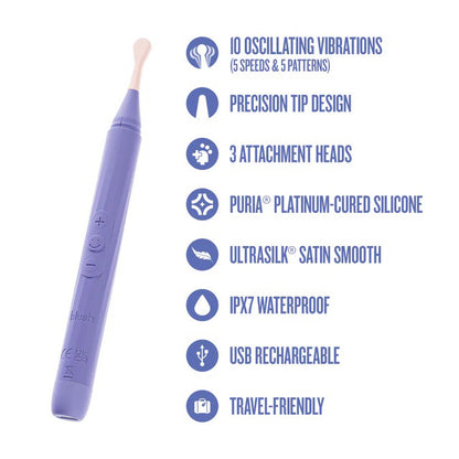 Blush Juno Oscillating Wand with Precision Tip and 3 Attachments - Purple