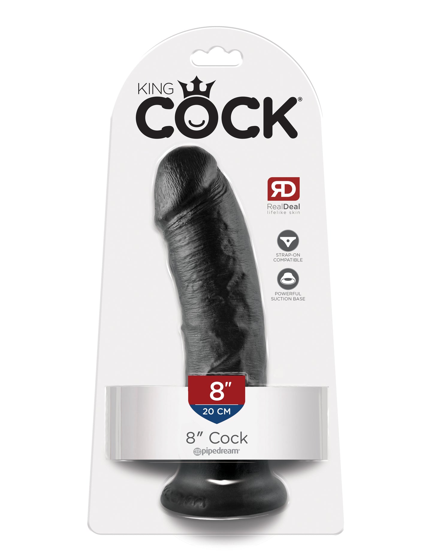 King Cock 8-Inch Dildo - Realistic Black