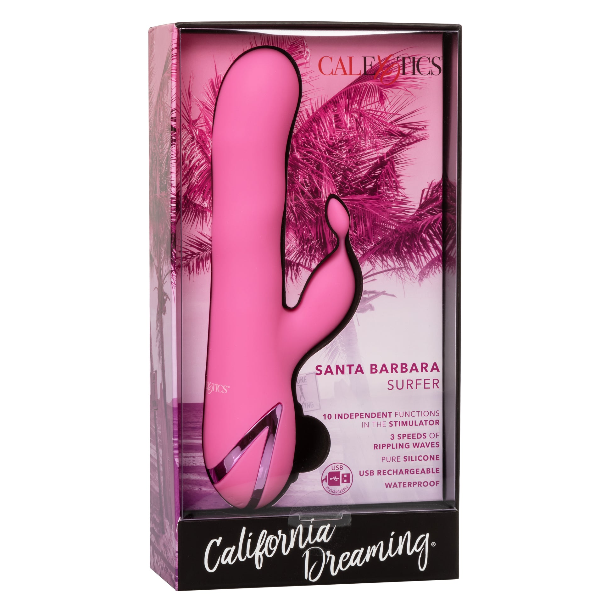 California Dreaming Santa Barbara Surfer – Rechargeable Vibrating Massager with Flickering Teaser – Purple