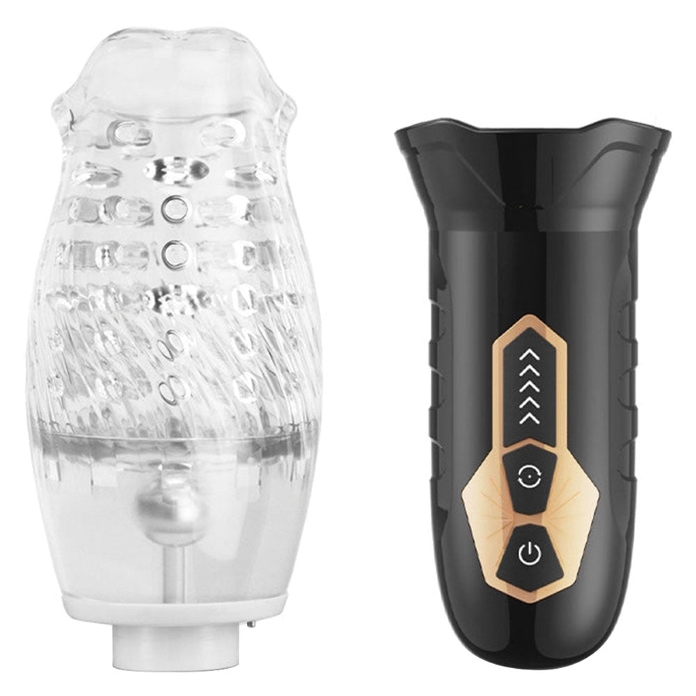 The Male Rose Gawk Gawk 3000 Vibrating Rotating Masturbator - Clear