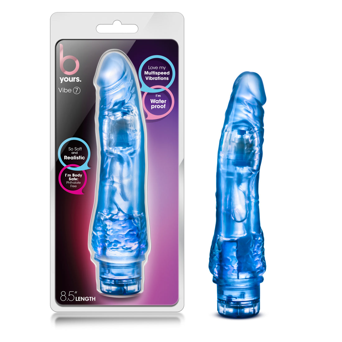 B Yours Vibe 7 Vibrator – Multi-Speed Waterproof – Blue