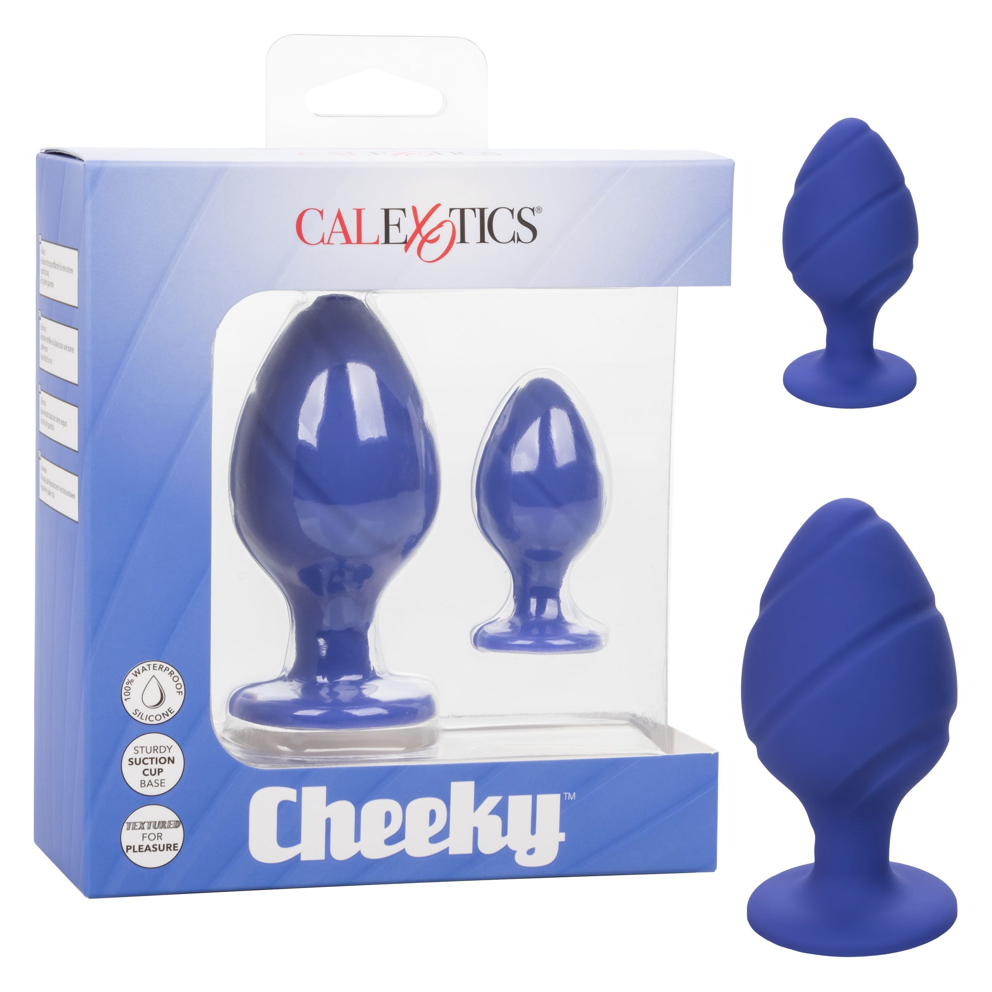CalExotics Cheeky Anal Plug Set – Purple – Waterproof, Textured Silicone