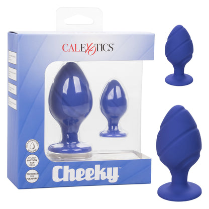CalExotics Cheeky Anal Plug Set – Purple – Waterproof, Textured Silicone