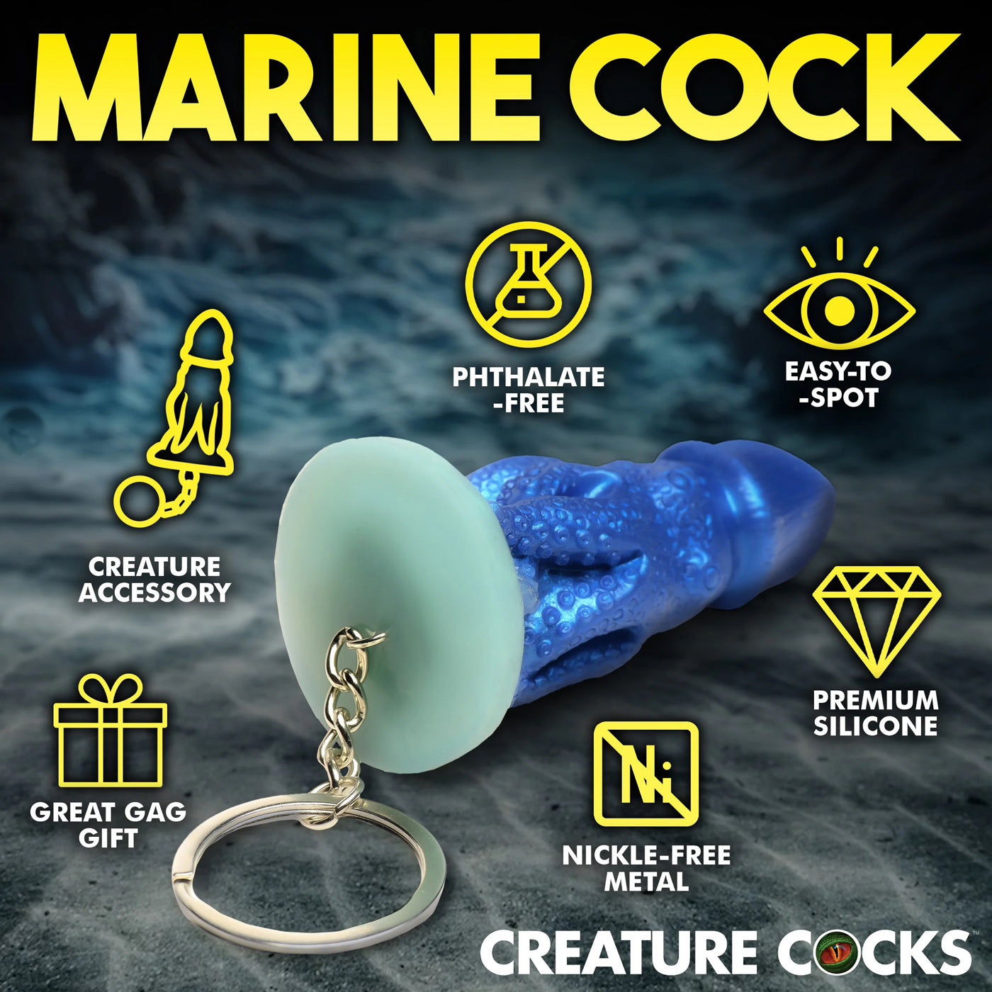 Cocktopus Keychain - Mini Fantasy Accessory - Blue