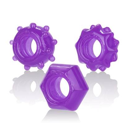 CalExotics Reversible Ring Set - Purple - 3-Ring Support Set