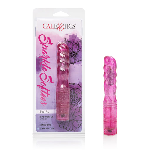 CalExotics Sparkle Softees Swirl Massager – Pink – Multi-Speed, Waterproof