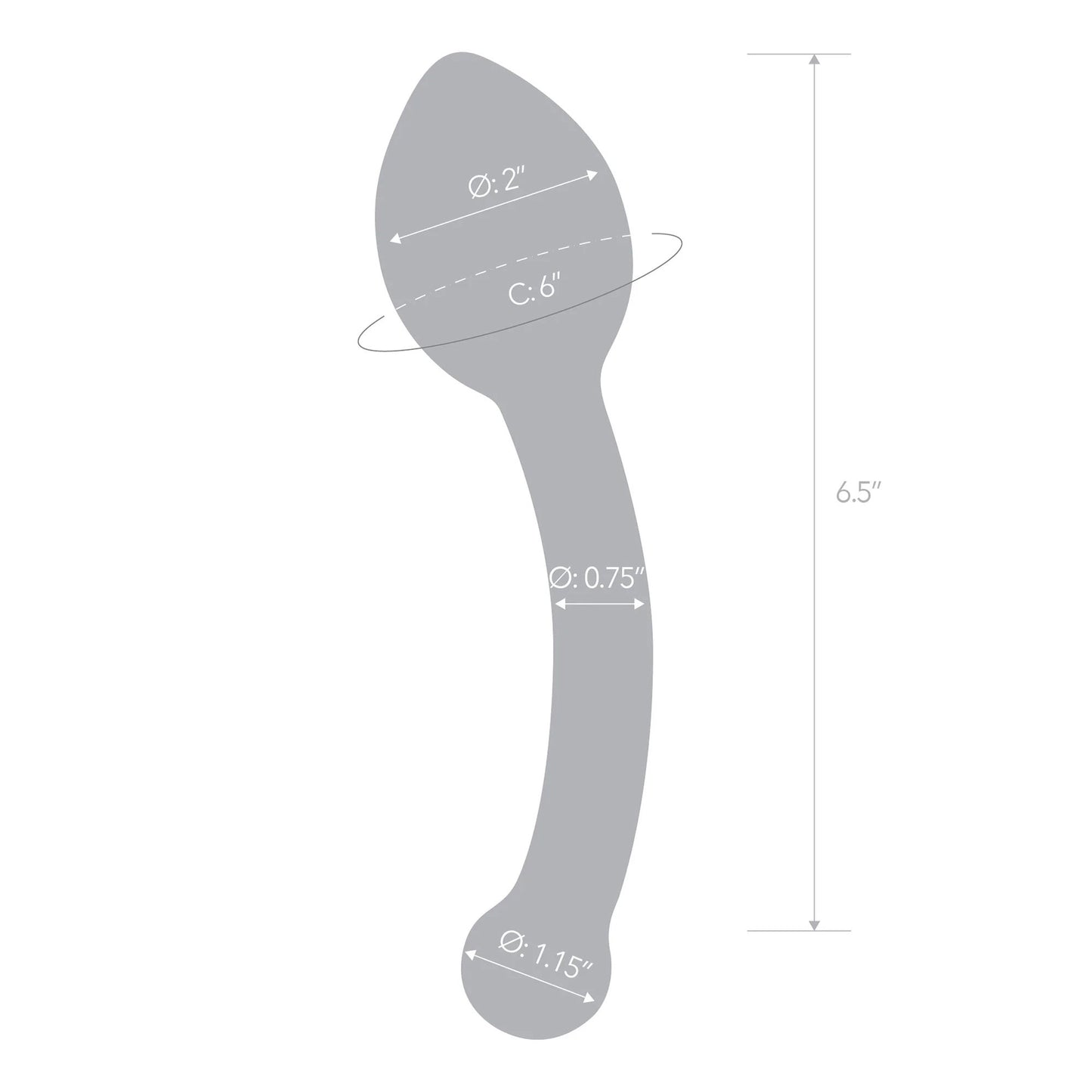 Electric Novelties Pure Indulgence Anal Slider – Clear – Curved Glass Anal Toy