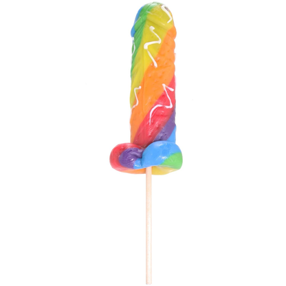 Hott Products Rainbow Cum Pops Lollipop - Fruity Flavor - 3.50" Length