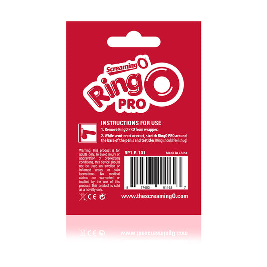 Ringo Pro LG Penis Ring – Red – Stretch-to-Fit Design